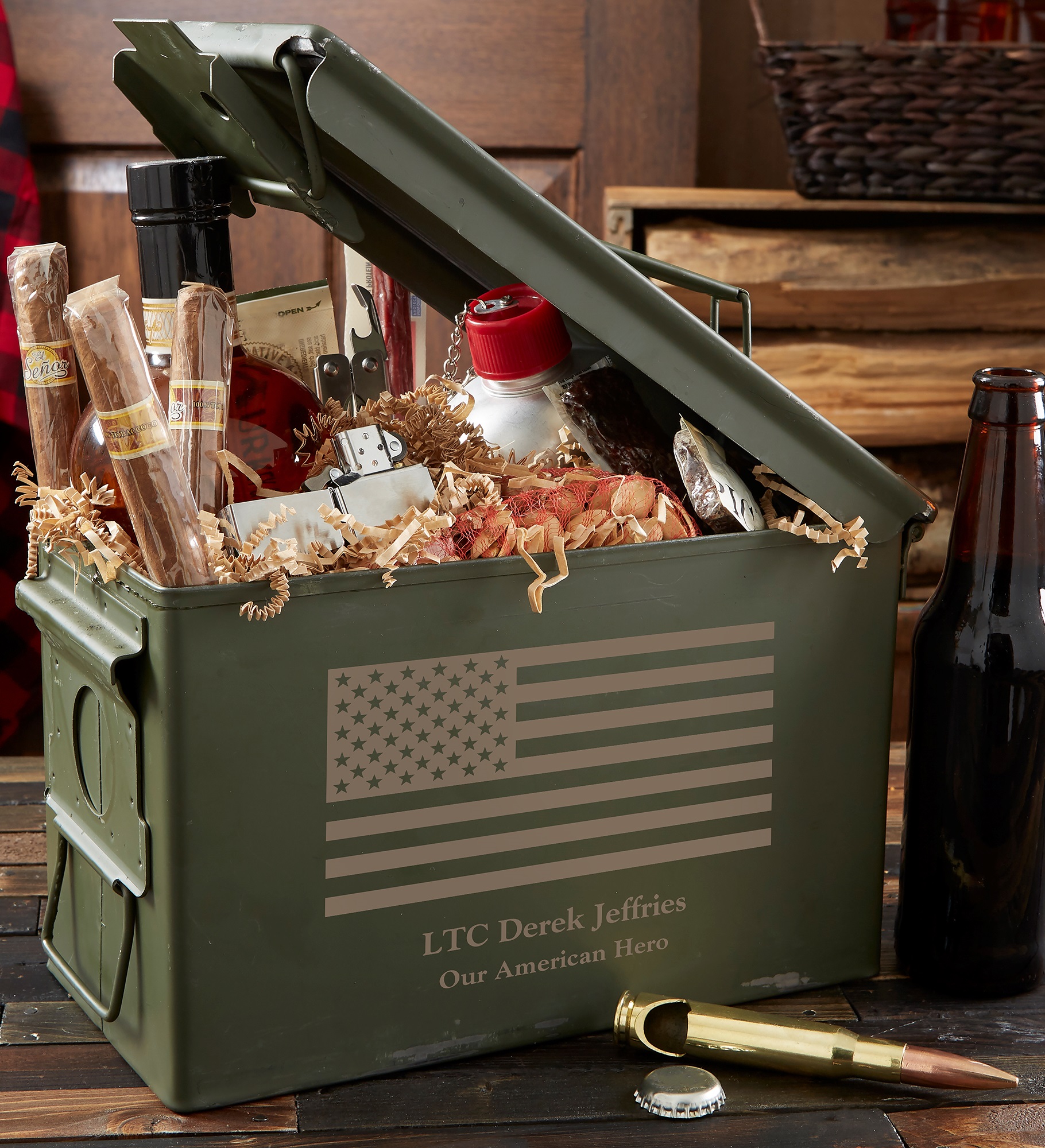 American Flag Personalized Ammo Box